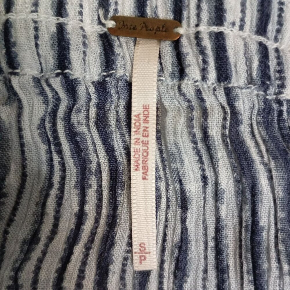 Free People Pants Striped Lightweight Drawstring  Blue & White Size S Womens - Picture 3 of 13
